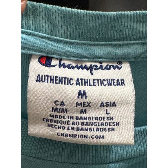 New FLORIDA GATORS Champion Women's Floral Aqua Blue L/S Logo Pocket T-Shirt M - Picture 6 of 6